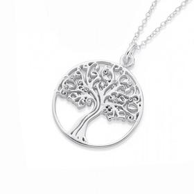 Sterling-Silver-Round-Tree-Of-Life-Pendant on sale