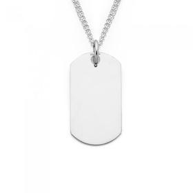 Sterling+Silver+Small+Plain+Dog+Tag+Gents+Pendant