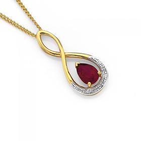 9ct-Created-Ruby-Diamond-Slider-Pendant on sale