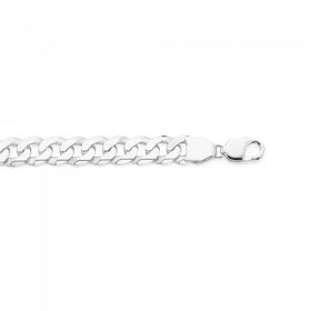 Silver-21cm-Large-Flat-Curb-Bracelet on sale