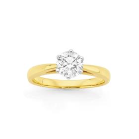 18ct+Gold+Diamond+Solitaire+Ring