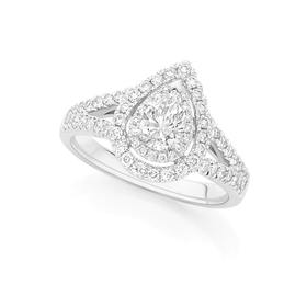 18ct-White-Gold-Diamond-Pear-Shape-Ring on sale