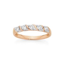 9ct+Rose+Gold+Diamond+Band