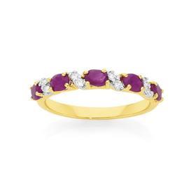 9ct-Gold-Ruby-Diamond-Ring on sale