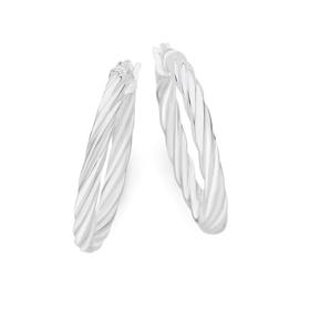 Silver-20mm-Smooth-Twist-Hoop-Earrings on sale