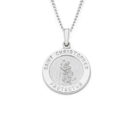 Silver+St.+Christopher+Medal+Pendant