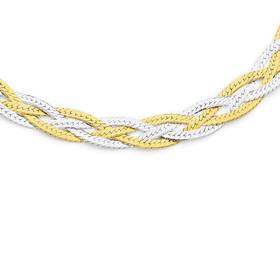 Silver-42cm-Two-Tone-Serpentine-Necklet on sale