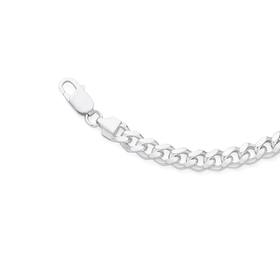 Sterling-Silver-21cm-Medium-Solid-Oval-Curb-Mens-Bracelet on sale