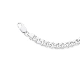 Silver-21cm-Medium-Solid-Oval-Curb-Bracelet on sale