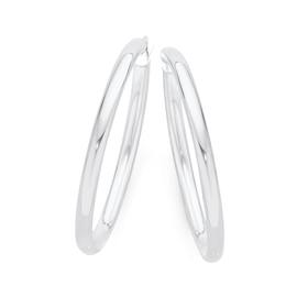 Silver-3x35mm-Polished-Tube-Hoop-Earrings on sale