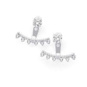 Silver+Cubic+Zirconia+Beaded+Ear+swings