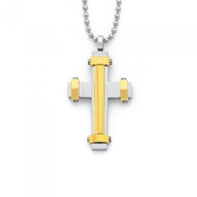 Gold-Plate-Steel-Fancy-Cross-Pendant on sale