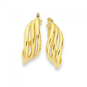 9ct-Gold-Oval-Wave-Hoop-Earrings on sale