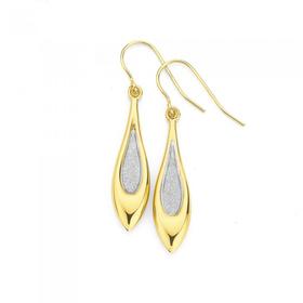 9ct-Gold-Stardust-Glitter-Marquise-Drop-Earrings on sale