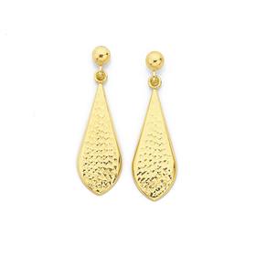 9ct-Gold-Spade-Stud-Drop-Earrings on sale