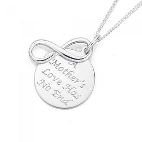 Silver-Mothers-Love-Round-Disc-Infinity-Charm-Pendant on sale