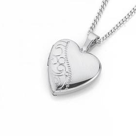 Silver-10mm-Half-Scroll-Heart-Locket-Pendant on sale