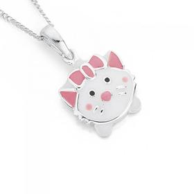 Silver-Enamel-Kitty-Cat-Pendant on sale