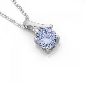 Silver-Lavender-CZ-Pendant on sale