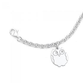 Silver-Owl-Charm-Bracelet on sale