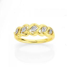 9ct-Gold-Diamond-Weave-Dress-Ring on sale