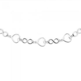 Silver-Open-Heart-Infinity-Link-Bracelet on sale