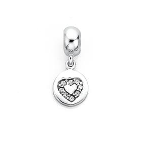 Silver-CZ-Heart-On-Round-Drop-Bead on sale