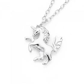 Silver-Small-Prancing-Unicorn-Pendant on sale