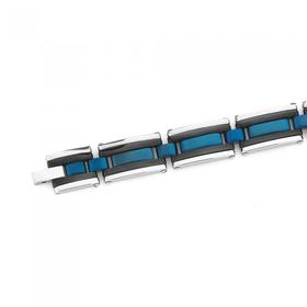 Steel-Blue-Black-Plate-Bar-Bracelet on sale