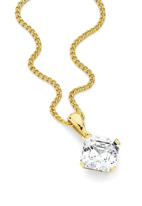 9ct+CZ+Solitaire+Pendant