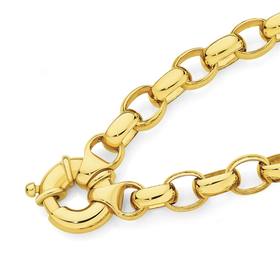 9ct+Gold+19cm+Solid+Oval+Belcher+Bracelet