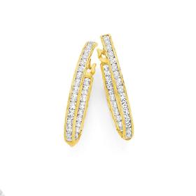 9ct-Gold-Cubic-Zirconia-Channel-Set-Front-Inside-Set-Hoop-Earrings on sale