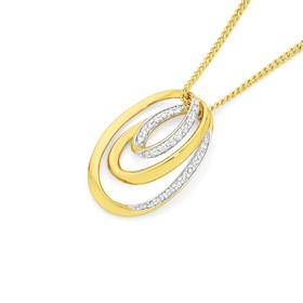 9ct-Gold-Diamond-Triple-Oval-Slider-Pendant on sale