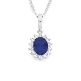 Silver-Oval-Blue-Spinel-CZ-Cluster-Enhancer on sale