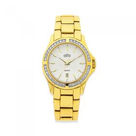 Elite+Ladies+Gold+Tone+Watch