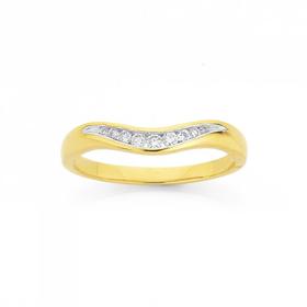 9ct+Gold+Diamond+Curved+Anniversary+Band