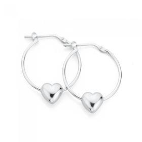 Silver-20mm-Fine-Hoop-With-Heart-Earrings on sale