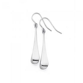 Silver-Square-Bomber-Hook-Drop-Earrings on sale