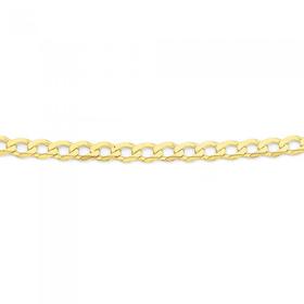 9ct+Gold+45cm+Solid+Curb+Chain