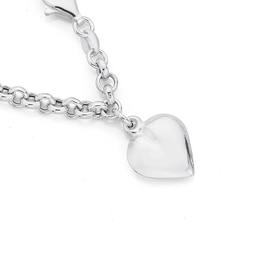 Silver-19cm-Puff-Heart-Bracelet on sale