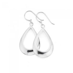 Silver-Open-Teardrop-Hook-Earrings on sale