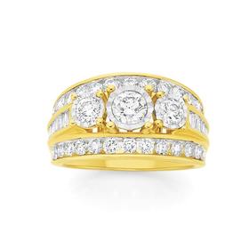 9ct+Gold+Diamond+Dress+Ring