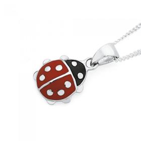 Silver-Enamel-Ladybird-Pendant on sale