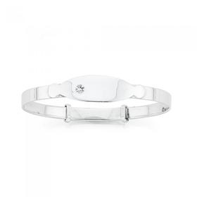 Silver-CZ-Baby-Expander-Bangle on sale