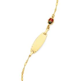 9ct-Gold-14cm-Red-Lady-Bug-ID-Bracelet on sale