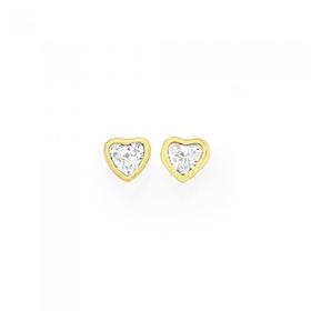 9ct-Gold-Cubic-Zirconia-Stud-Earrings on sale