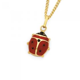 9ct-Gold-Red-Enamel-Lady-Bug-Pendant on sale