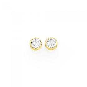 9ct-Gold-3mm-Round-Cubic-Zirconia-Stud-Earrings on sale