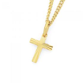 9ct-Gold-10mm-Sunray-Cross-Pendant on sale