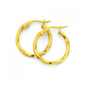 9ct-Gold-15mm-Twist-Hoop-Earrings on sale